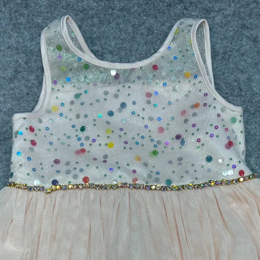 American‎ Princess Girls Sparkle Sequin Tulle Dress Birthday Party Formal Size 6